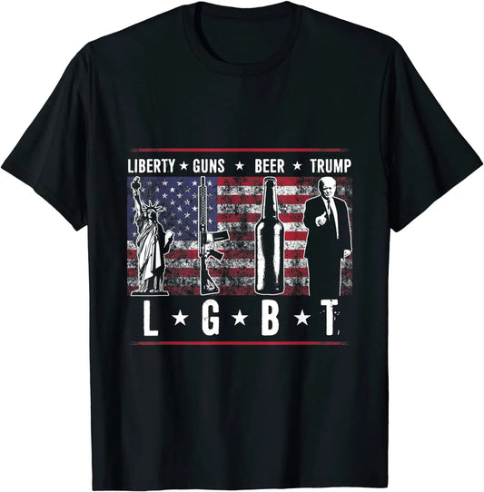 Liberty Guns Beer Trump Tshirt LGBT 